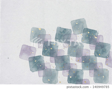 現代背景,棋盤格圖案由重疊的水彩方塊構成,顏色為鴨羽色和紫藤紫色。 現代背景,棋盤格圖案由重疊的水彩方塊構成,顏色為鴨羽色和紫藤紫色。 140949785