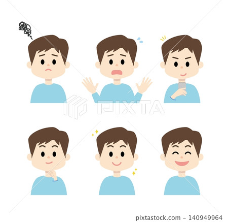 men with different facial expressions men with different facial expressions 140949964