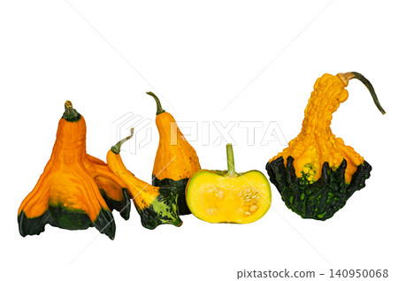 decorative pumpkins isolated on white background decorative pumpkins isolated on white background 140950068
