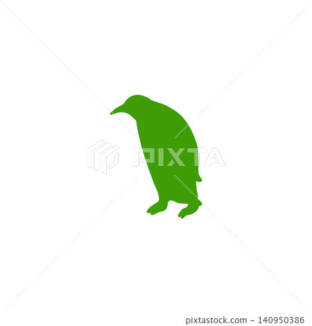 Green penguin silhouette illustration - simple icon material - white background Green penguin silhouette illustration - simple icon material - white background 140950386