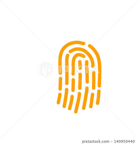 Fingerprint illustration material with orange lines; imagery for security and personal authentication. Fingerprint illustration material with orange lines; imagery for security and personal authentication. 140950440