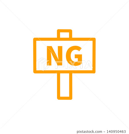 “NG”標誌的插圖和圖示。表示拒絕、否、禁止和駁回的象形圖。 “NG”標誌的插圖和圖示。表示拒絕、否、禁止和駁回的象形圖。 140950463