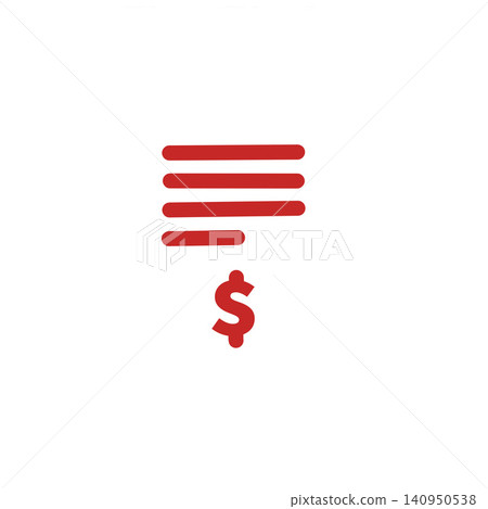 Icons of an invoice and a dollar sign. Illustrations representing expenses, payments, and finance. 140950538