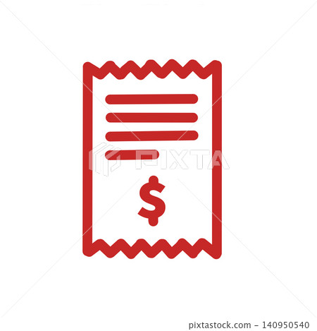 Invoice/receipt icon (red) | Image of money, payment, and purchase 140950540