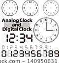 Analog clocks and digital clocks / monochrome 140950631