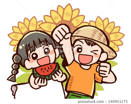 Children in summer vacation Children in summer vacation 140951271