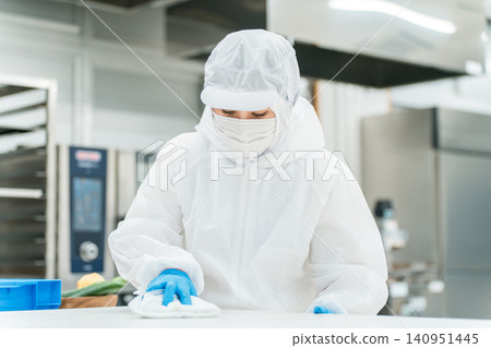 Dustproof clothing, cleaning wear, disinfecting cleaning, men and women in the special cleaning industry (hygiene management, clean room) Dustproof clothing, cleaning wear, disinfecting cleaning, men and women in the special cleaning industry (hygiene management, clean room) 140951445