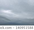 The sea bathed in soft light and the tranquil horizon under a cloudy sky. 140951588