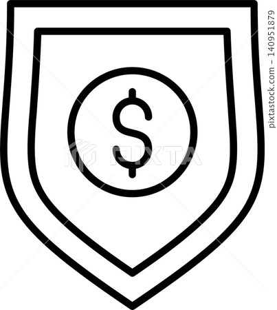 Financial Security Shield Icon Financial Security Shield Icon 140951879