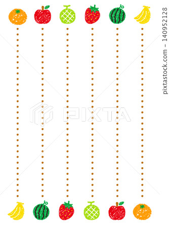 Hand-drawn crayon-style background, fruit-patterned stationery. Hand-drawn crayon-style background, fruit-patterned stationery. 140952128