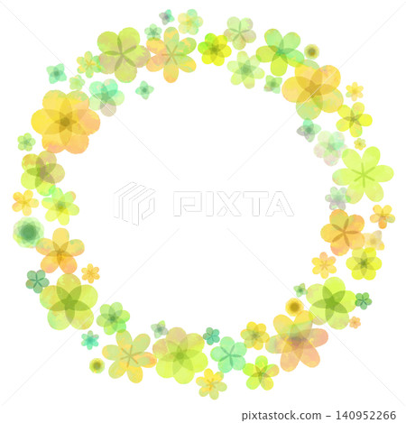 花框(圓形,綠色×黃色) 花框(圓形,綠色×黃色) 140952266