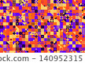 Abstract background with a geometric modular tile pattern in orange, purple, and yellow. 140952315