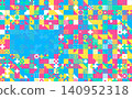 Vibrant tropical-colored geometric pattern modular tile background 140952318
