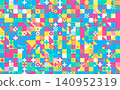 Vibrant tropical-colored geometric pattern modular tile background 140952319