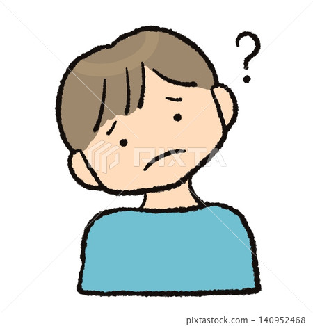 插圖描繪了一個孩子歪著頭。 插圖描繪了一個孩子歪著頭。 140952468
