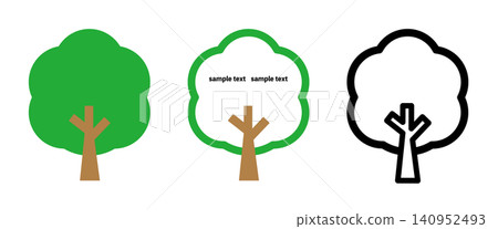 A set of simple tree illustrations where you can insert text. A set of simple tree illustrations where you can insert text. 140952493