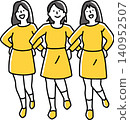 Three women with their arms crossed and smiling. 140952507