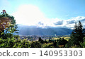 Beautiful mountain scenery bathed in sunlight 140953303