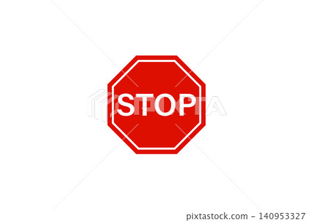 Red octagonal stop sign with bold white letters symbolizing traffic control, road safety, warning and regulatory signage for intersections and drivers Red octagonal stop sign with bold white letters symbolizing traffic control, road safety, warning and regulatory signage for intersections and drivers 140953327