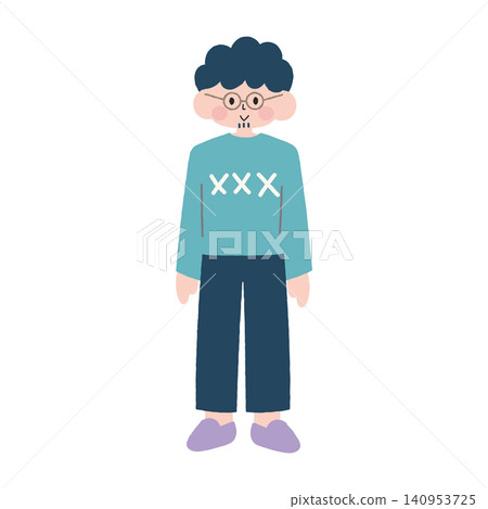 Full-body male illustration material B 140953725
