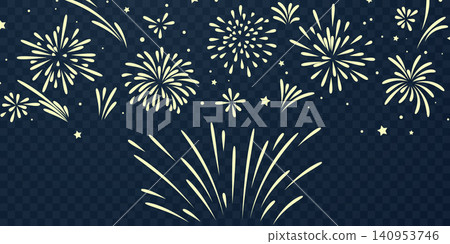 Beautiful and simple vector background with fireworks. Beautiful and simple vector background with fireworks. 140953746