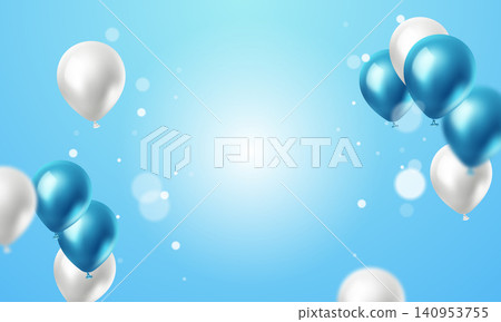 This beautiful blue and white 3D balloon illustration banner background template is perfect for decorating parties and various festivals. This beautiful blue and white 3D balloon illustration banner background template is perfect for decorating parties and various festivals. 140953755