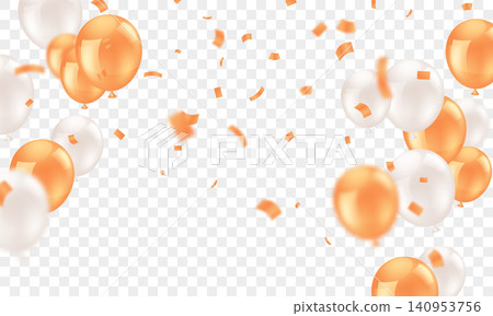 This beautiful banner background template, featuring 3D orange and white balloons, is perfect for decorating parties and various festivals. 140953756