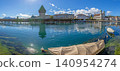 Panoramic View of Chapel Bridge and Jesuit Church in Lucerne Switzerland 140954274