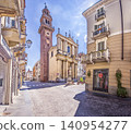 Historic Church and Bell Tower in Vercelli Piedmont Italy 140954277