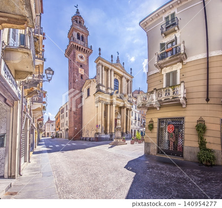 Historic Church and Bell Tower in Vercelli Piedmont Italy Historic Church and Bell Tower in Vercelli Piedmont Italy 140954277