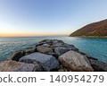 Stone Pier at Sunset on Mediterranean Coast 140954279