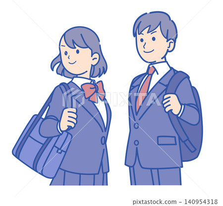 Illustration of students wearing uniforms Illustration of students wearing uniforms 140954318