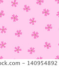 Pink flowers seamless pattern  140954892