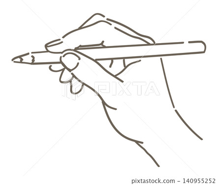 A hand holding a pen. Illustration material. Simple style, vector illustration material. A hand holding a pen. Illustration material. Simple style, vector illustration material. 140955252