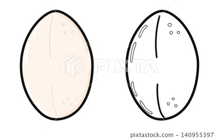 Cute Rice Grain Outline Character Comparison Illustration 140955397