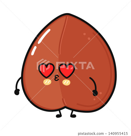 Cute Buckwheat Grain Kissing Face Character Illustration Cute Buckwheat Grain Kissing Face Character Illustration 140955415