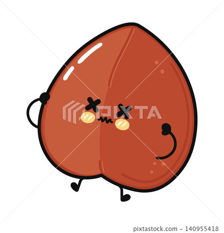 Cute Buckwheat Grain Dizzy Angry Character Illustration Cute Buckwheat Grain Dizzy Angry Character Illustration 140955418