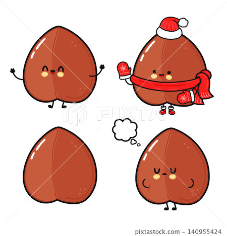Cute Buckwheat Grain Character Mood Collection Illustration Cute Buckwheat Grain Character Mood Collection Illustration 140955424