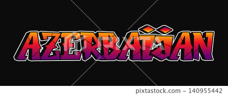 Azerbaijan Graffiti Word Art Lettering Design Azerbaijan Graffiti Word Art Lettering Design 140955442
