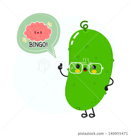 Cute Cucumber Bingo Idea Character Illustration 140955471