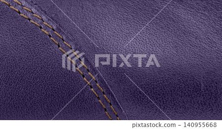 Elegant Purple leather surface with decorative stitch for background Elegant Purple leather surface with decorative stitch for background 140955668