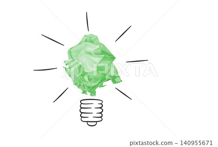 Paper waste lightbulb symbol for educational and problem solving themes Paper waste lightbulb symbol for educational and problem solving themes 140955671