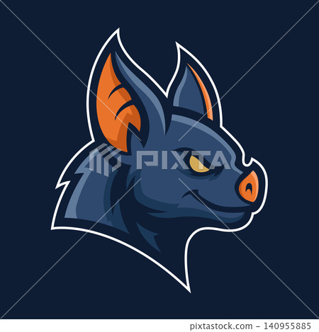 bat mascot logo illustration vector design template simple and modern style bat mascot logo illustration vector design template simple and modern style 140955885
