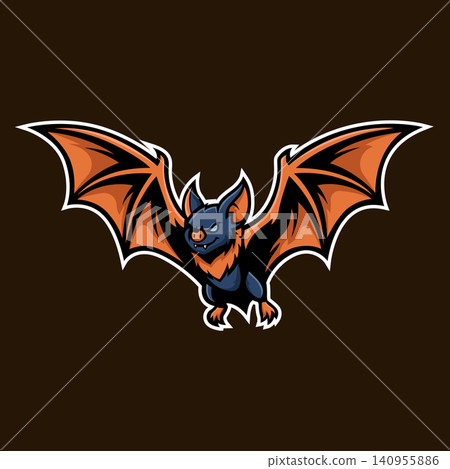 bat mascot logo illustration vector design template simple and modern style bat mascot logo illustration vector design template simple and modern style 140955886