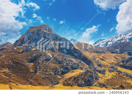 Peaks of Europe (Picos de Europa) National Park. A glacial Lake Ercina. Asturias, Spain, Europe 140956143