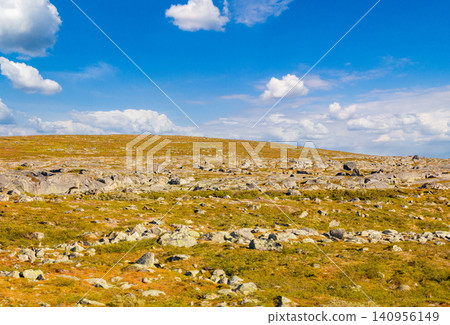 Mountain landscape, Lapland in autumn.  Beautiful nature of Norway 140956149