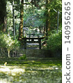 The forest path leading to the shrine's torii gate 140956265