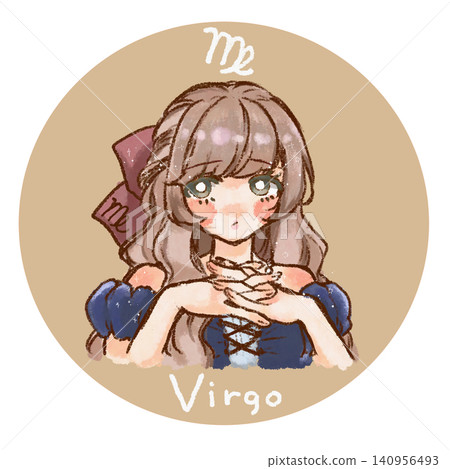 Illustration of a girl representing the Virgo zodiac sign. Illustration of a girl representing the Virgo zodiac sign. 140956493
