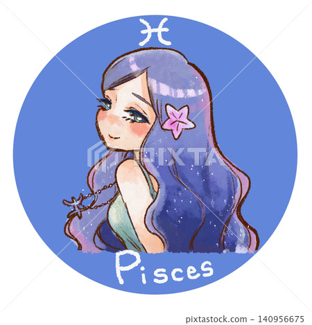 一位雙魚座女孩的插圖 一位雙魚座女孩的插圖 140956675