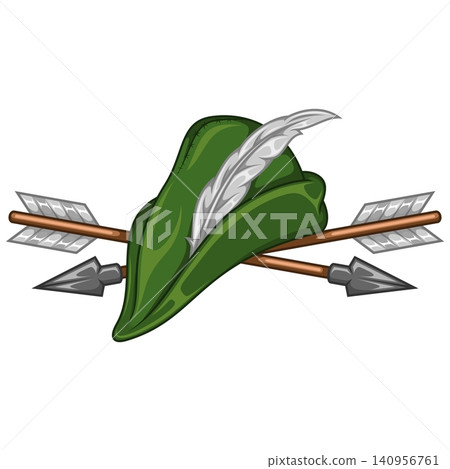 Archer arrows and hat in color Archer arrows and hat in color 140956761